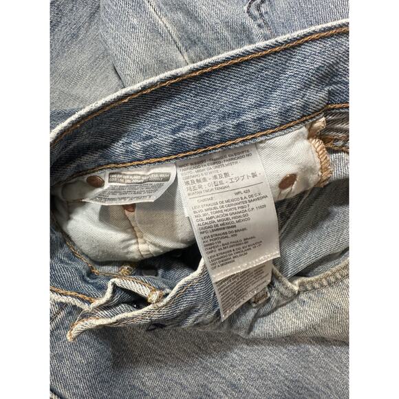 Levis 501 Jeans Mens 36x30 Blue Straight Leg Button Fly Distressed Denim Classic - Picture 8 of 9